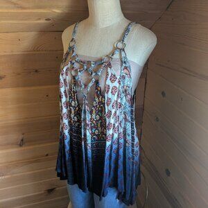 Boho Ring Detail Paisley Ombre Tank